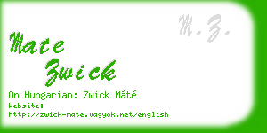 mate zwick business card